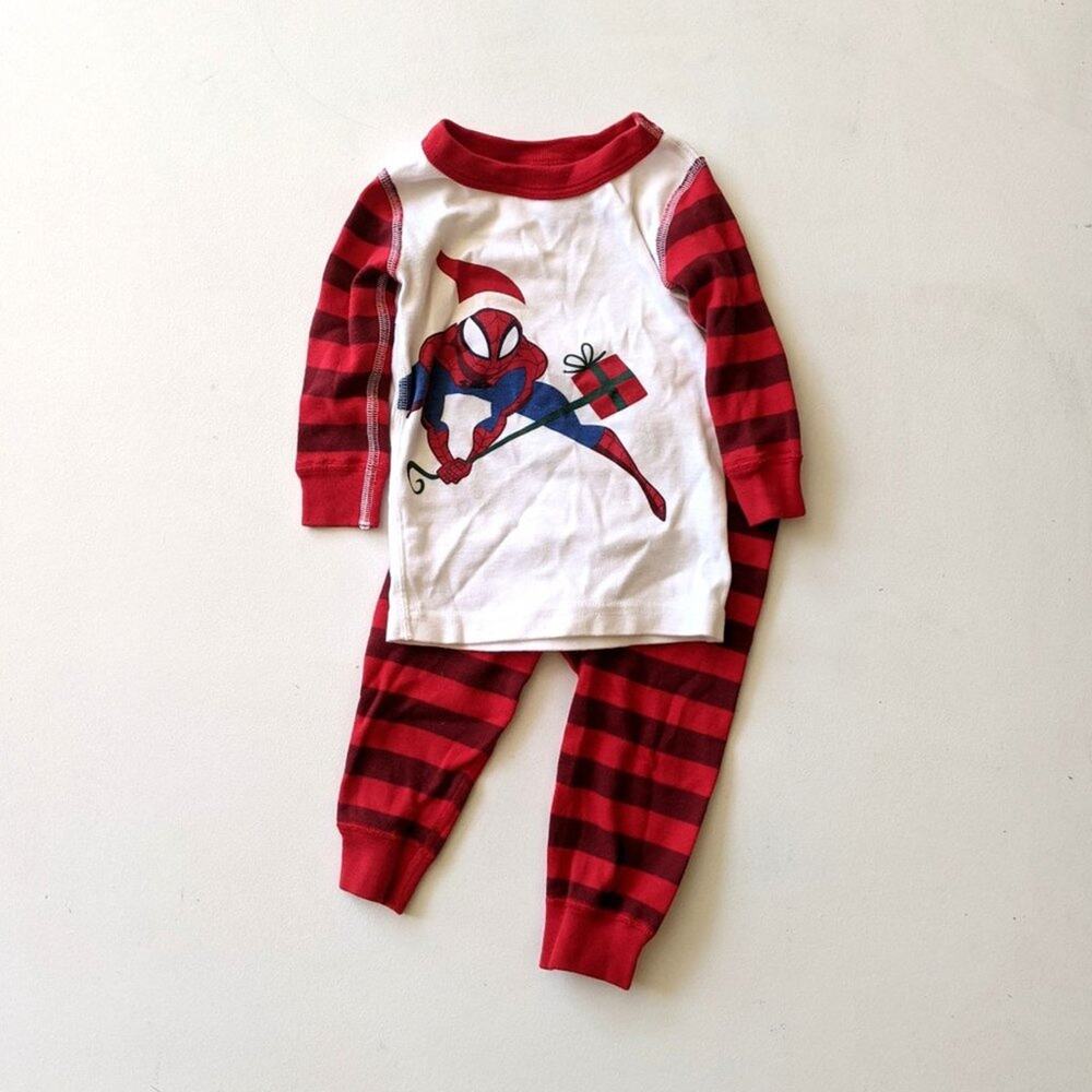 Hanna Andersson Pajamas Baby Boys Size 12-18m Spider Man Christmas
